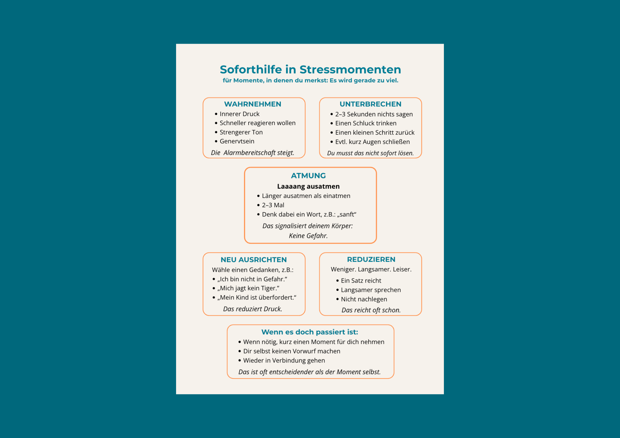 Soforthilfe für Stressmomente